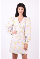 Dress Pieces Pctilly Wrap Pink Lady Pattern Yellow